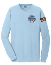 Load image into Gallery viewer, Super Soft Beach Wash™ Garment-Dyed Long Sleeve Tee (Glacier) w/ Full Decal Back