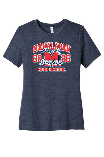 LADIES SHORT SLEEVE TEE (NAVY HEATHER)