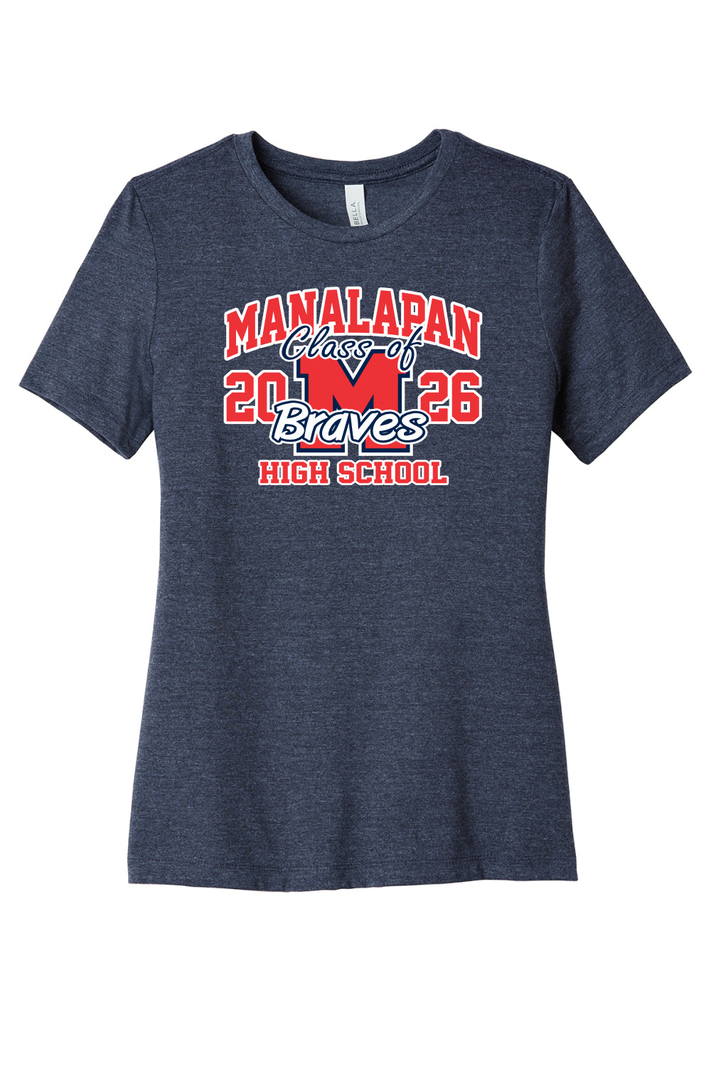 LADIES SHORT SLEEVE TEE (NAVY HEATHER)