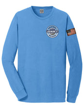 Load image into Gallery viewer, Super Soft Beach Wash™ Garment-Dyed Long Sleeve Tee (Blue Moon) w/ Full Decal Back