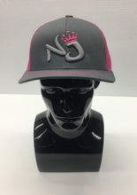 Load image into Gallery viewer, PACIFIC HEADWEAR: 3D PUFF LETTERING LADIES TRUCKER SNAPBACK GRAPHITE/PINK