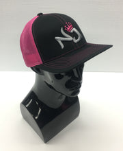 Load image into Gallery viewer, PACIFIC HEADWEAR: 3D PUFF LETTERING LADIES TRUCKER SNAPBACK BLACK/PINK