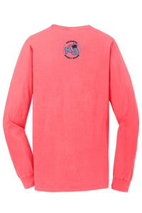 Super Soft Beach Wash™ Garment-Dyed Long Sleeve Tee (Neon Coral)