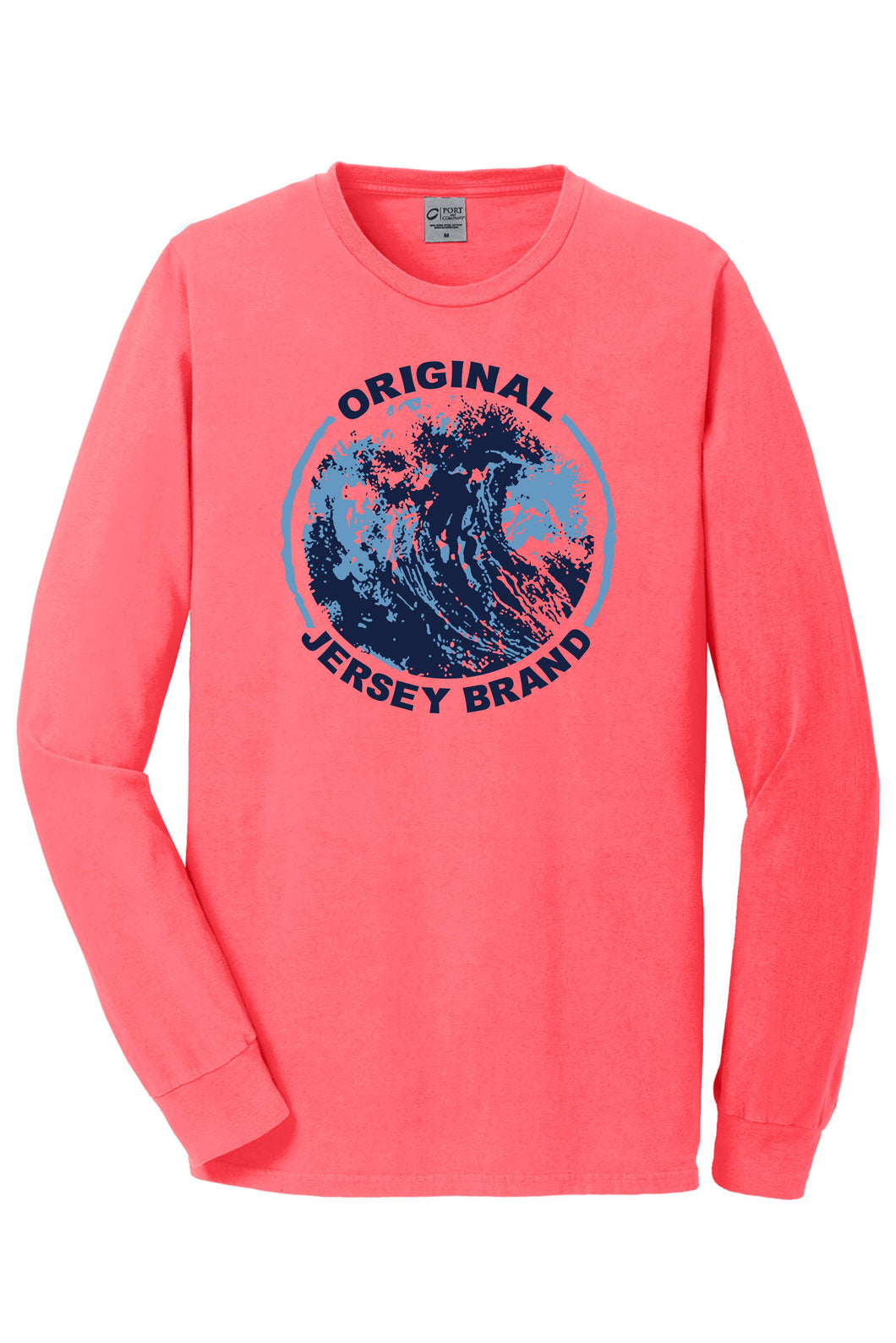 Super Soft Beach Wash™ Garment-Dyed Long Sleeve Tee (Neon Coral)