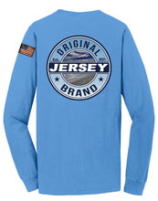 Load image into Gallery viewer, Super Soft Beach Wash™ Garment-Dyed Long Sleeve POCKET Tee (Blue Moon) w/ Full Decal Back